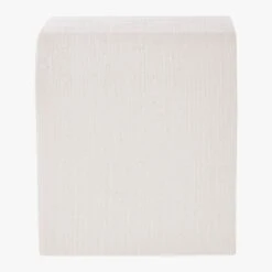 Horseshoe Ivory Lacquered Linen Side Table -Home Furnishings Store HorseshoeIvryLcqdLnnSdTblSDF19