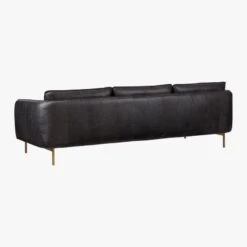 Hoxton Black Leather Sofa -Home Furnishings Store HoxtonBlackLeatherSofa3QBF18