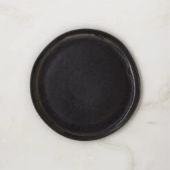 Hyacinth Black Salad Plate With Reactive Glaze