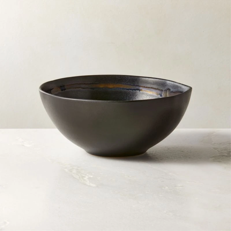 Hyacinth Black Soup Bowl With Reactive Glaze 3 Hyacinth Black Soup Bowl With Reactive Glaze