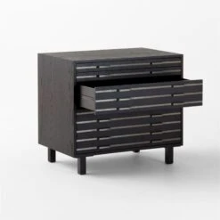 Inline Black Oak Wood 4-Drawer File Cabinet With Blackened Steel Handles -Home Furnishings Store InlineBlkFilingCabinet3QAVSSF23