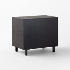 Inline Black Oak Wood 4-Drawer File Cabinet With Blackened Steel Handles -Home Furnishings Store InlineBlkFilingCabinet3QBSSF23