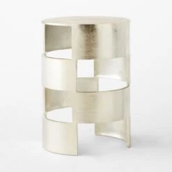 Jalousie Round Silver Cast Aluminum Side Table -Home Furnishings Store JalousieAlmnRndSideTbl3QSSF23