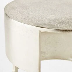 Jalousie Round Silver Cast Aluminum Side Table -Home Furnishings Store JalousieAlmnRndSideTblAVSSF23