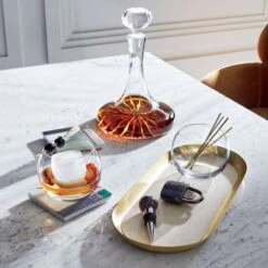 Flo Marble And Brass Coasters Set Of 4 -Home Furnishings Store JaxLeatherBarTrayAG20 1x1