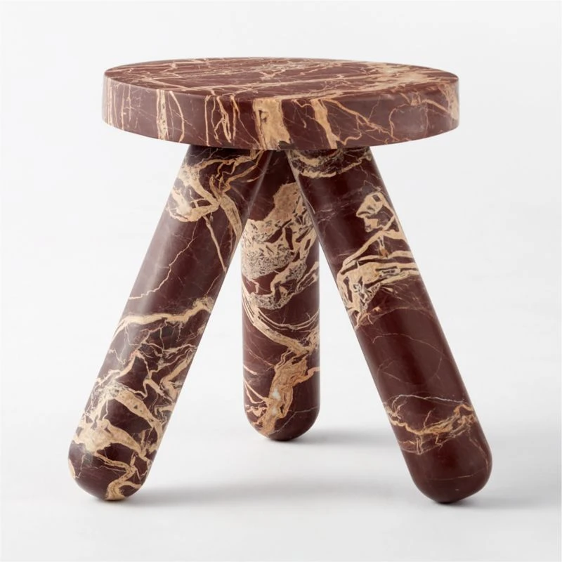 Jaxx Round Red Marble Side Table Tall 5 Jaxx Round Red Marble Side Table Tall - Image 3
