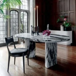 Julius 72" Oval Marble Dining Table -Home Furnishings Store JuliusMarbleDiningTableJL21 1x1