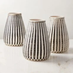 Justina Ribbed White Vase -Home Furnishings Store JustinaVaseAV2SHS23