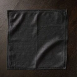 Eyelet Black Linen Napkin -Home Furnishings Store KMEyeletIBlackNapkinAVSHS21