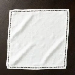 Eyelet White Linen Napkin -Home Furnishings Store KMEyeletIvoryNapkinAVSHS21