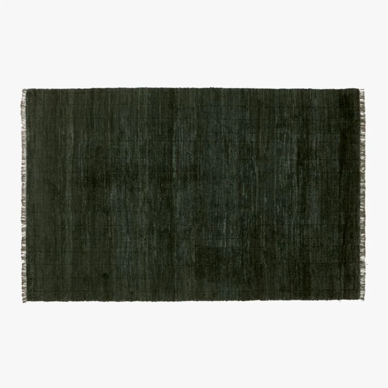 Kada Handknotted Viscose Green Area Rug 5'x8' 3 Kada Handknotted Viscose Green Area Rug 5'x8'