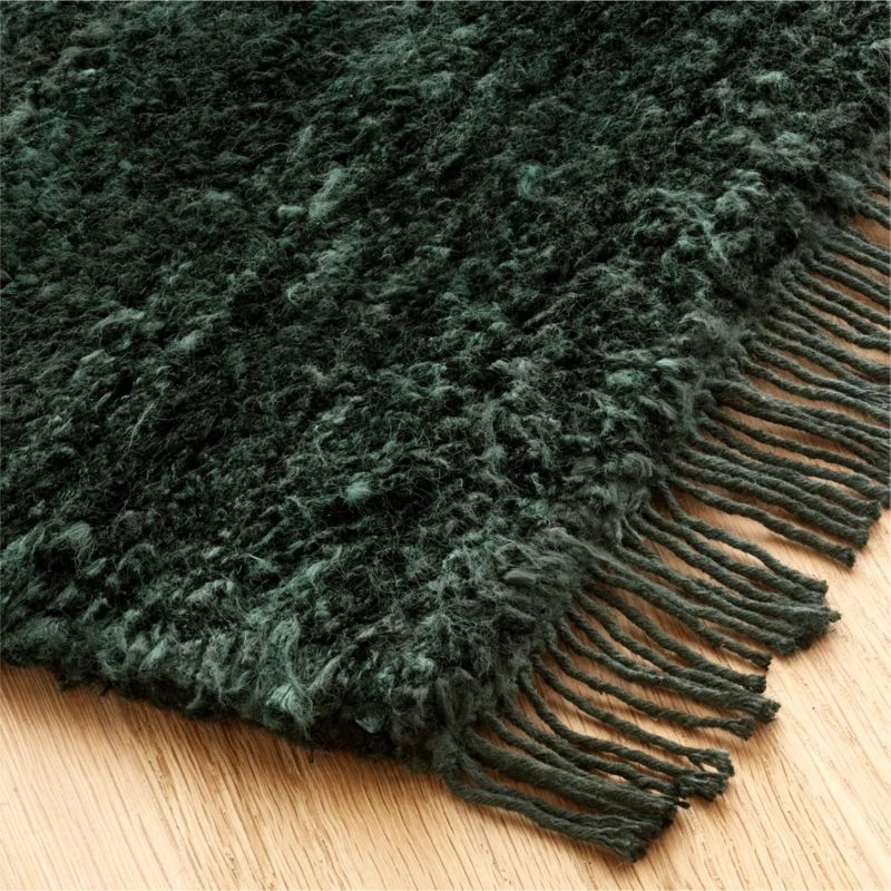 Kada Handknotted Viscose Green Area Rug 5'x8' 5 Kada Handknotted Viscose Green Area Rug 5'x8' - Image 3