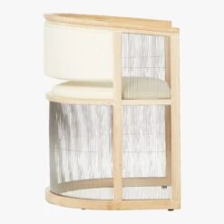 Kaishi White Fabric Chair With Whitewashed Ash Frame -Home Furnishings Store KaishiChairLindySnowSDS17