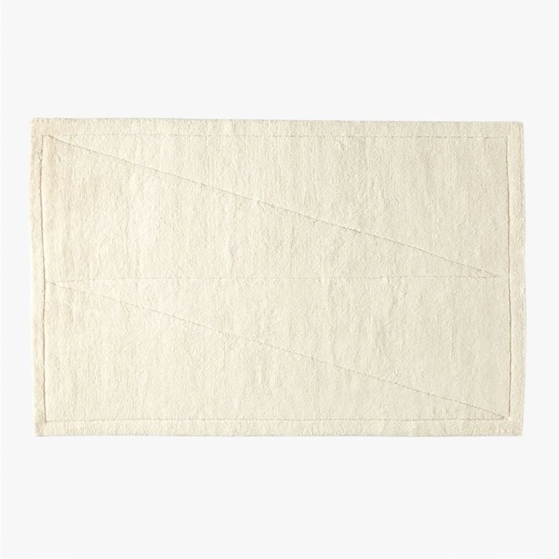 Kayamb Hand-Knotted Ivory New Zealand Wool Area Rug 5'x8' 3 Kayamb Hand-Knotted Ivory New Zealand Wool Area Rug 5'x8'