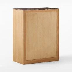 Kingsbury Tall 4-Drawer Curved Oak Wood Dresser With Marble Top -Home Furnishings Store KingsburyCrvdMrblChest3QBSSF22