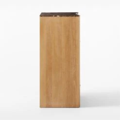 Kingsbury Tall 4-Drawer Curved Oak Wood Dresser With Marble Top -Home Furnishings Store KingsburyCrvdMrblChestSDSSF22