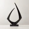 Kokum Black Marble And Metal Sculpture -Home Furnishings Store KokumBlackSculptureSHF23