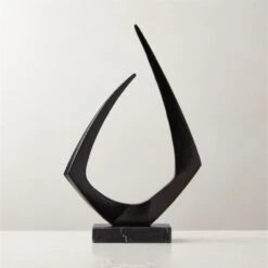 Kokum Black Marble And Metal Sculpture