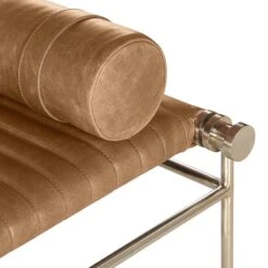 La Strizza 61" Saddle Leather Bench With Bolster Pillows -Home Furnishings Store LAStrizzaSaddleLthrBenchAVF19