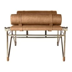 La Strizza 61" Saddle Leather Bench With Bolster Pillows -Home Furnishings Store LAStrizzaSaddleLthrBenchSDF19