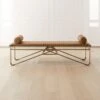 La Strizza 61" Saddle Leather Bench With Bolster Pillows -Home Furnishings Store LAStrizzaSaddleLthrBenchSHF19 1x1