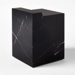 Lapse Black Marble Side Table -Home Furnishings Store LapseSideTable3QSSS23