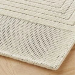 Larso Hand-Tufted Wool-Blend White Area Rug 5'x8' -Home Furnishings Store LarsoTftdIvryRug8x10ROS23