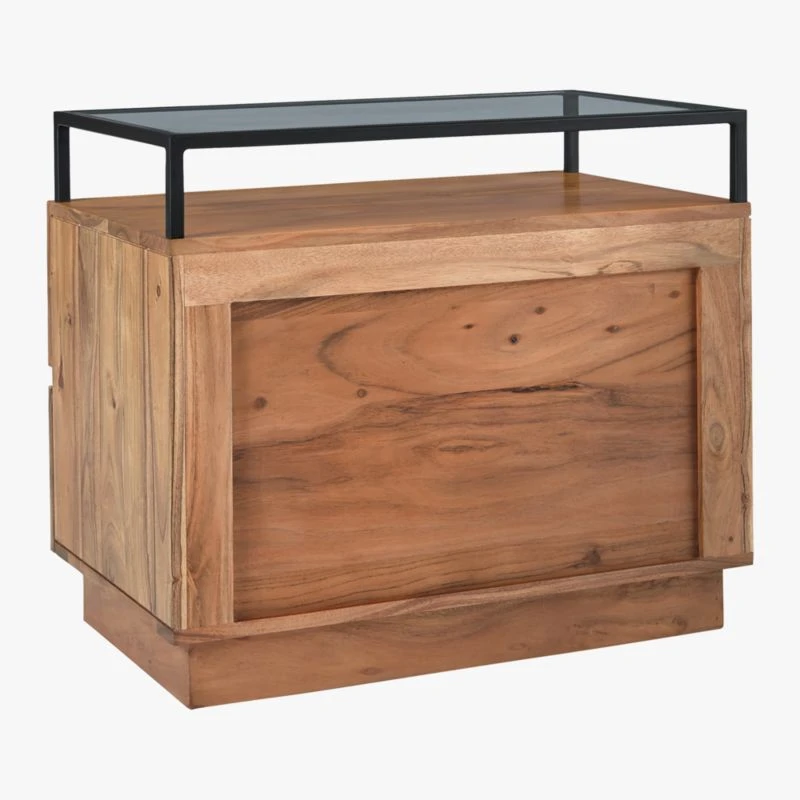 Lawson 2-Drawer Wood Nightstand With Glass Top 8 Lawson 2-Drawer Wood Nightstand With Glass Top - Image 6