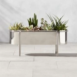 Lazo StaiLazo Stainless Steel Indoor/Outdoor Raised Planter Lownless Steel Indoor/Outdoor Raised Planter Low 10 Lazo StaiLazo Stainless Steel Indoor/Outdoor Raised Planter Lownless Steel Indoor/Outdoor Raised Planter Low -Home Furnishings Store LazoSSPlanter23p5inROS22