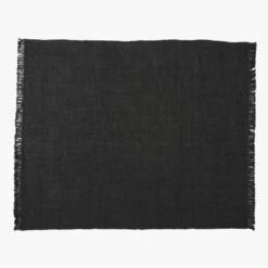 Leno Handwoven Black Jute Area Rug 5'x8'
