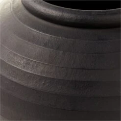 Leto Round Black Terracotta Vase 9 Leto Round Black Terracotta Vase -Home Furnishings Store LetoBlackVaseAVSHF22