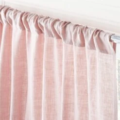 Smoky Mauve Linen Window Curtain Panel 48"x84'' -Home Furnishings Store LinenAdobeRoseCrtn96PnlAV2SHF23