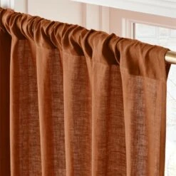 Glazed Ginger Linen Window Curtain Panel 48''x84'' -Home Furnishings Store LinenGlazedGinger96PanelAVSHS23