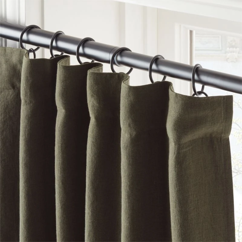 Forest Green Linen Blackout Window Curtain Panel 48''x84'' 4 Forest Green Linen Blackout Window Curtain Panel 48''x84'' - Image 2