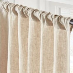 EUROPEAN FLAX™-Certified Linen Natural Window Curtain Panel 48''x84'' -Home Furnishings Store LinenNatural96CurtainPnlAVSHS23