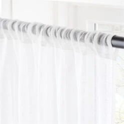 Warm White Linen Sheer Window Curtain Panel 48"x84" -Home Furnishings Store LinenShrIvoryPanel96inAV2SHF21