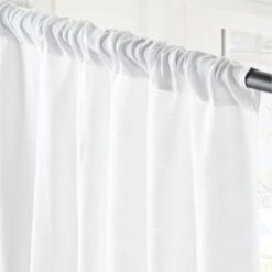 EUROPEAN FLAX™-Certified Linen White Window Curtain Panel 48''x84'' -Home Furnishings Store LinenWhite96CurtainPnlAVSHS23