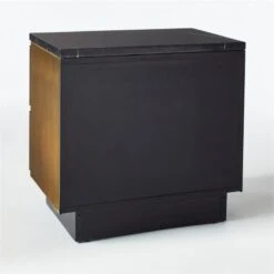 Logan 2-Drawer Brass And Black Marble Nightstand 20 Logan 2-Drawer Brass And Black Marble Nightstand -Home Furnishings Store LoganBrsNBlkMrblNghtstnd3QBF20