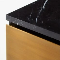 Logan 2-Drawer Brass And Black Marble Nightstand 21 Logan 2-Drawer Brass And Black Marble Nightstand -Home Furnishings Store LoganBrsNBlkMrblNghtstndAVF20