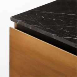 Logan 4-Drawer Black Marble-Top Dresser -Home Furnishings Store LoganBsNBkMrblLowDresserAVSSS23