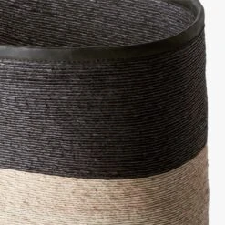 Luna Braided Two-Toned Storage Basket 11 Luna Braided Two-Toned Storage Basket -Home Furnishings Store LunaBlackNNaturalBasketAVF19