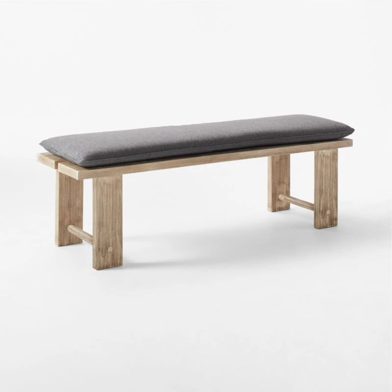 Lupine Teak Outdoor Dining Bench With Sunbrella ® Cushion 8 Lupine Teak Outdoor Dining Bench With Sunbrella ® Cushion - Image 6