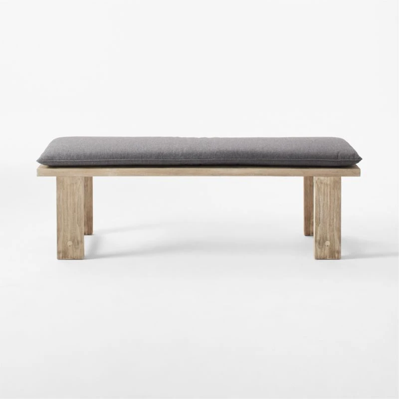 Lupine Teak Outdoor Dining Bench With Sunbrella ® Cushion 7 Lupine Teak Outdoor Dining Bench With Sunbrella ® Cushion - Image 5