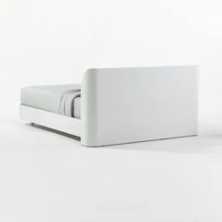 Bowed White Lacquered Queen Bed -Home Furnishings Store MajorWhiteLacqueredQBed3QBF20