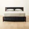 Maraba Black Leather Queen Bed -Home Furnishings Store MarabaLeatherQueenBedSHSS22