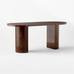 Marisa High-Gloss Walnut Wood Desk 70'' -Home Furnishings Store MarisaHiGlossDeskLrg3QSSS23