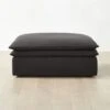 Mattea Onyx Black Performance Linen Ottoman -Home Furnishings Store MatteaOnyxOttomanSHS23