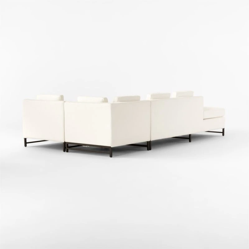 Metric 3-Piece L-Shaped White Boucle Sectional Sofa With Left Half-Back 8 Metric 3-Piece L-Shaped White Boucle Sectional Sofa With Left Half-Back - Image 6