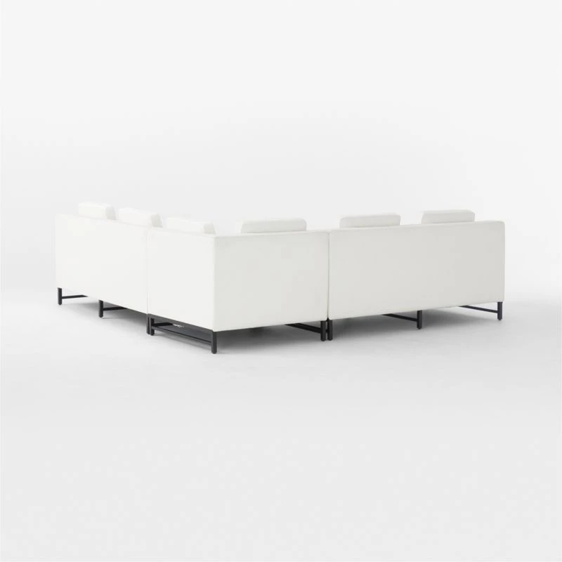 Metric 3-Piece L-Shaped White Boucle Sectional Sofa 7 Metric 3-Piece L-Shaped White Boucle Sectional Sofa - Image 5