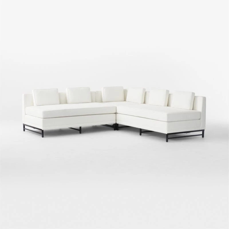 Metric 3-Piece L-Shaped White Boucle Sectional Sofa 5 Metric 3-Piece L-Shaped White Boucle Sectional Sofa - Image 3